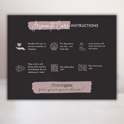 Jesmonite Care Card | PNG Instant Download