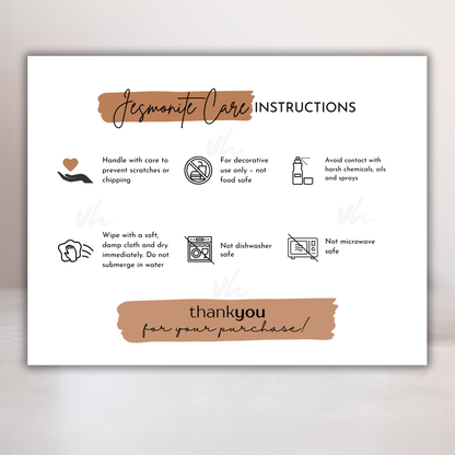 Jesmonite Care Card | PNG Instant Download