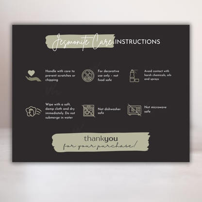 Jesmonite Care Card | PNG Instant Download