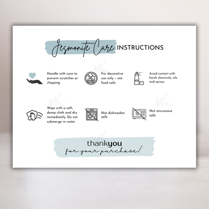 Jesmonite Care Card | PNG Instant Download