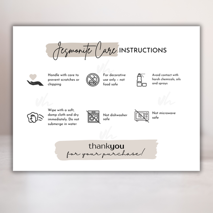 Jesmonite Care Card | PNG Instant Download