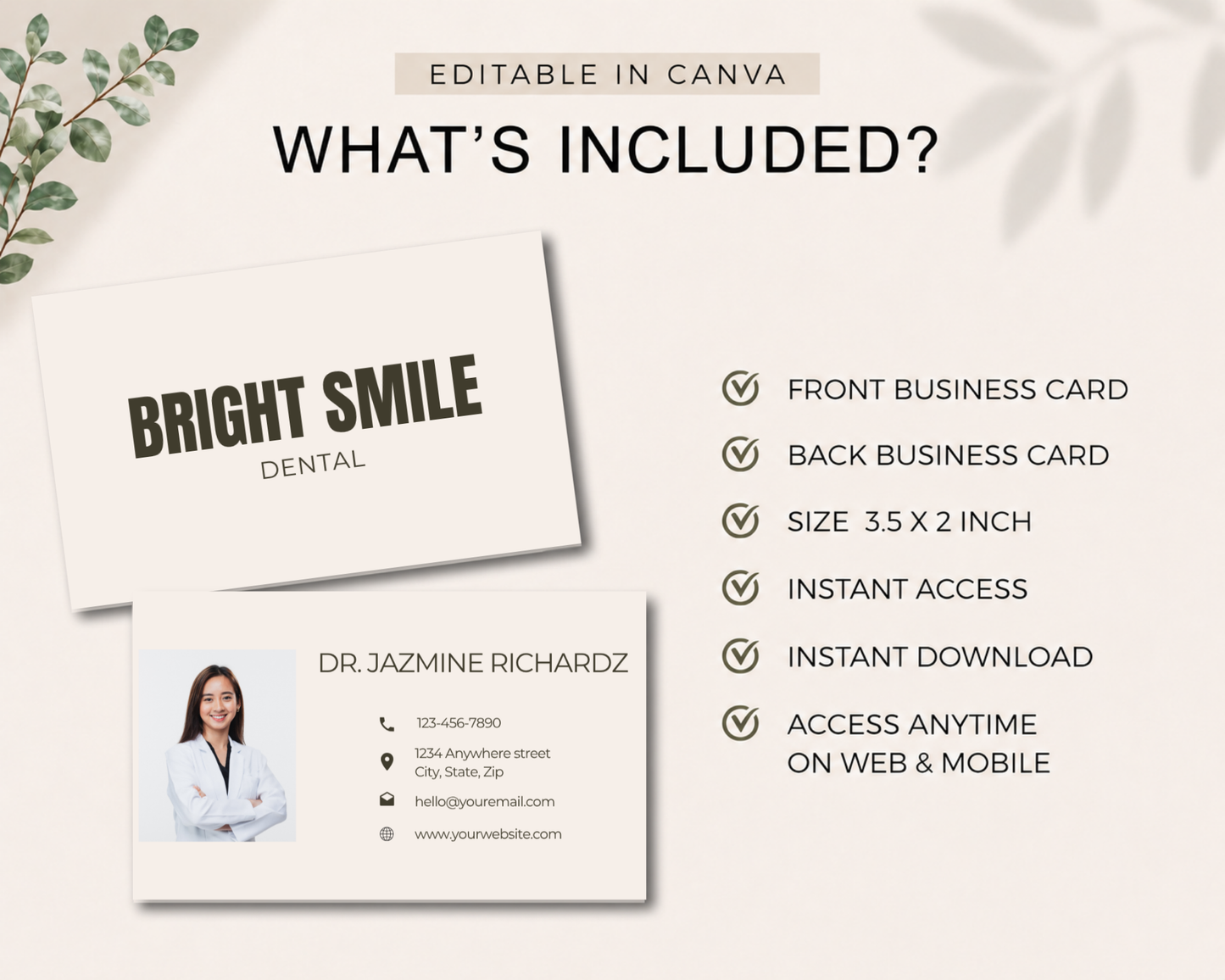 Dental Business Card | Canva Template