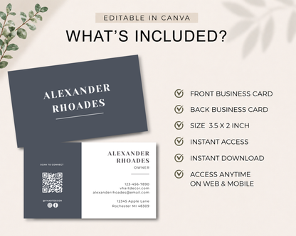 Modern Business Card | Canva Template