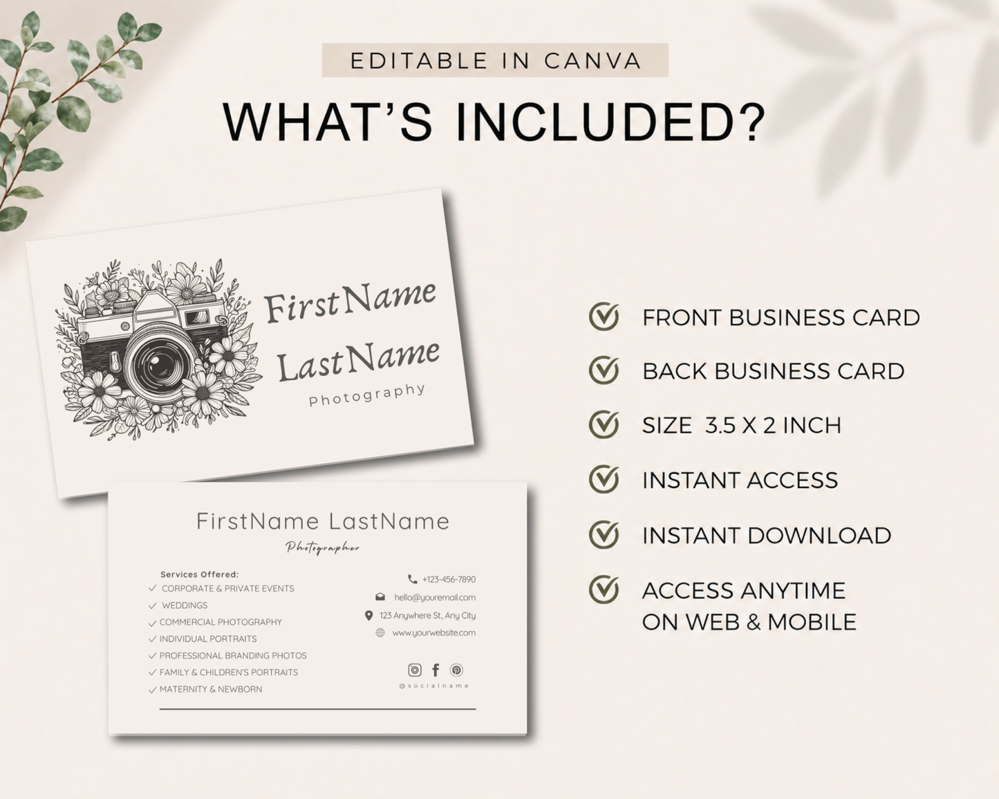 Vintage Photography Template | Canva Template