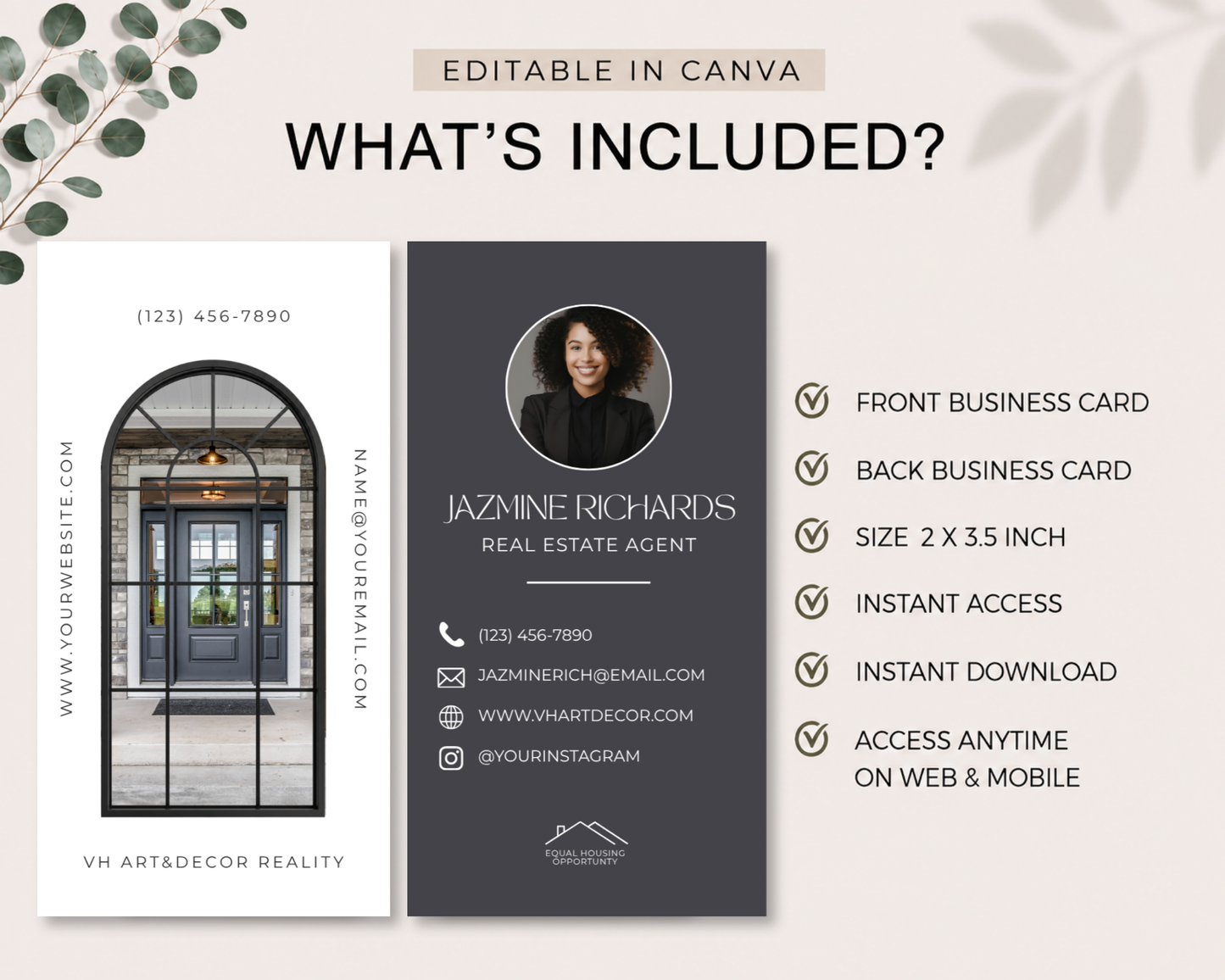 Realtor Business Card | Canva Template