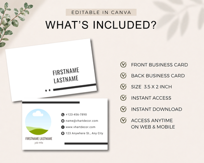 Minimal Business Card | Canva Template