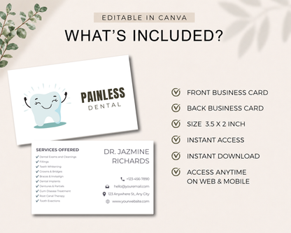 Dental Business Card | Canva Template