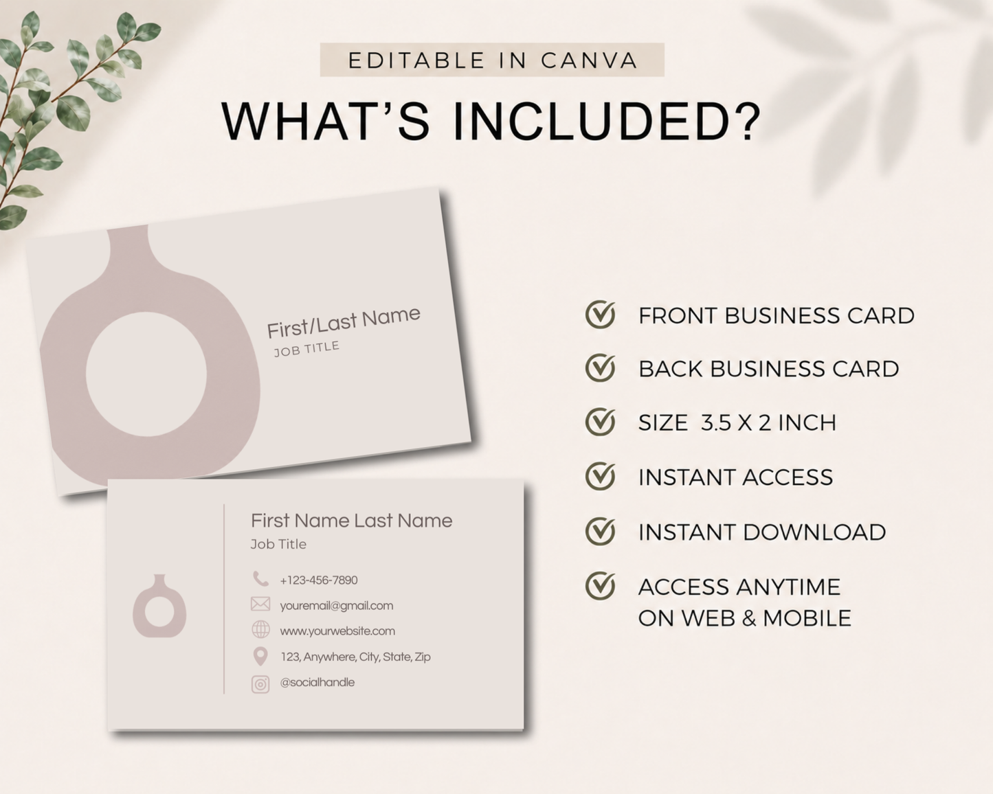 Minimal Business Card | Canva Template