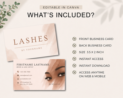 Lash Artist Business Card | Canva Template