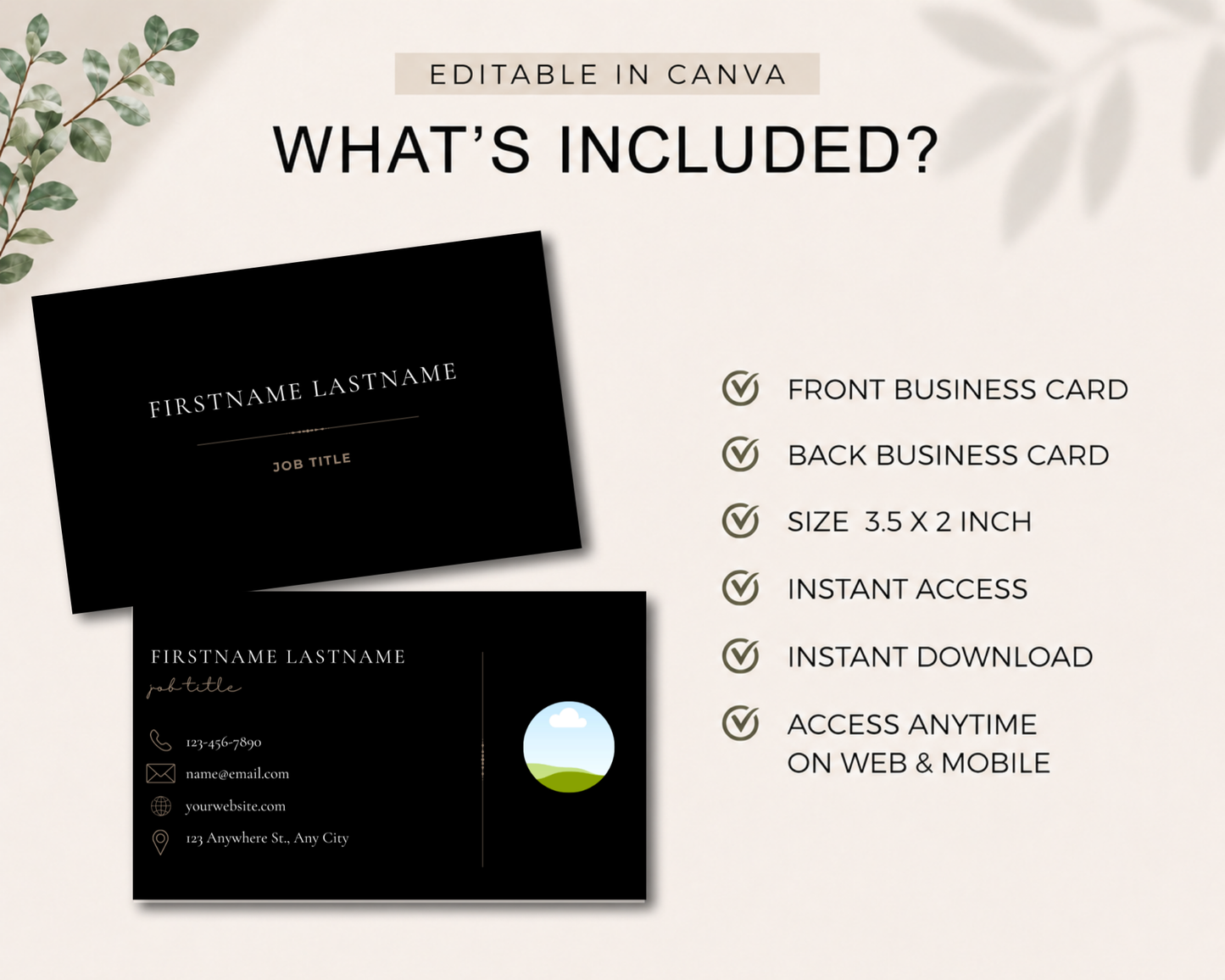 Modern Business Card Template | Canva Template