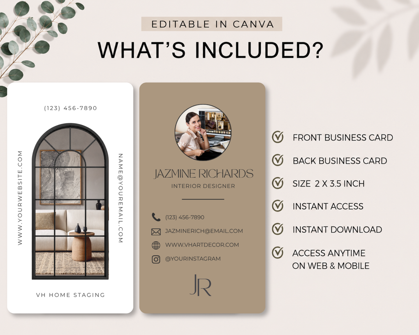 Interior Designer Business Card | Canva Template