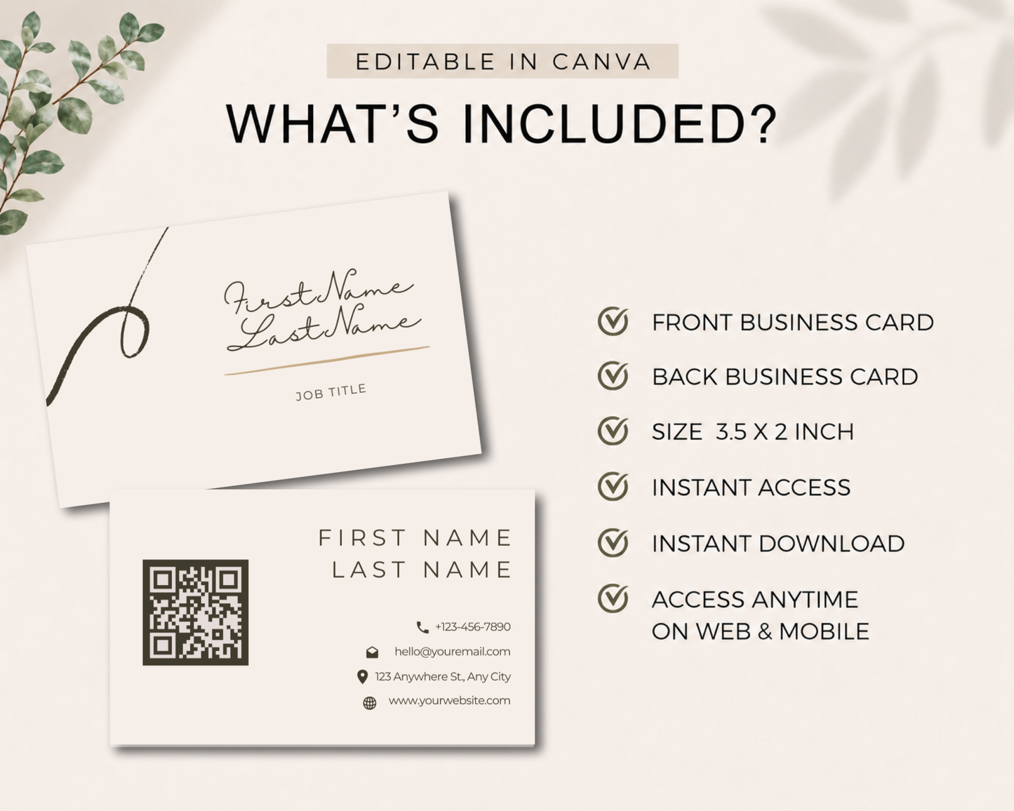 Minimalist Business Card | Canva Template