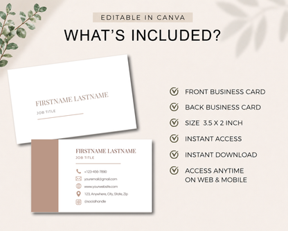 Minimal Business Card | Canva Template