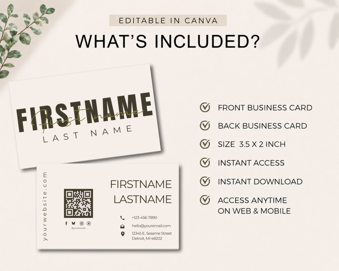 Modern Business Card | Canva Template