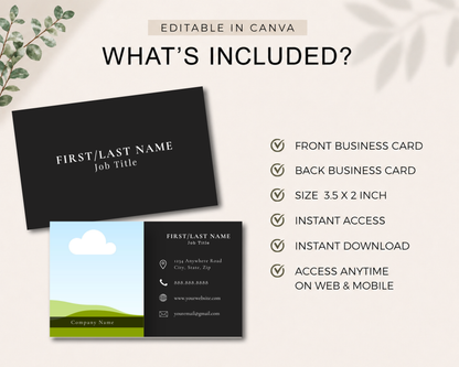 Editable Modern Business Card Template | Realtor Business Card | Canva Template