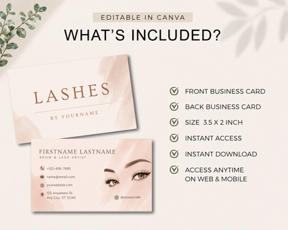 Lash Artist Business Card | Canva Template