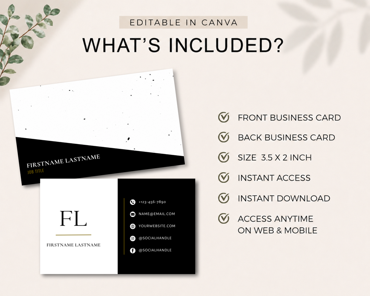 Minimalist Business Card | Canva Template