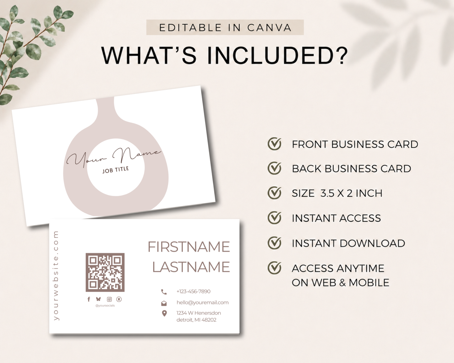 Modern Business Card | Canva Template