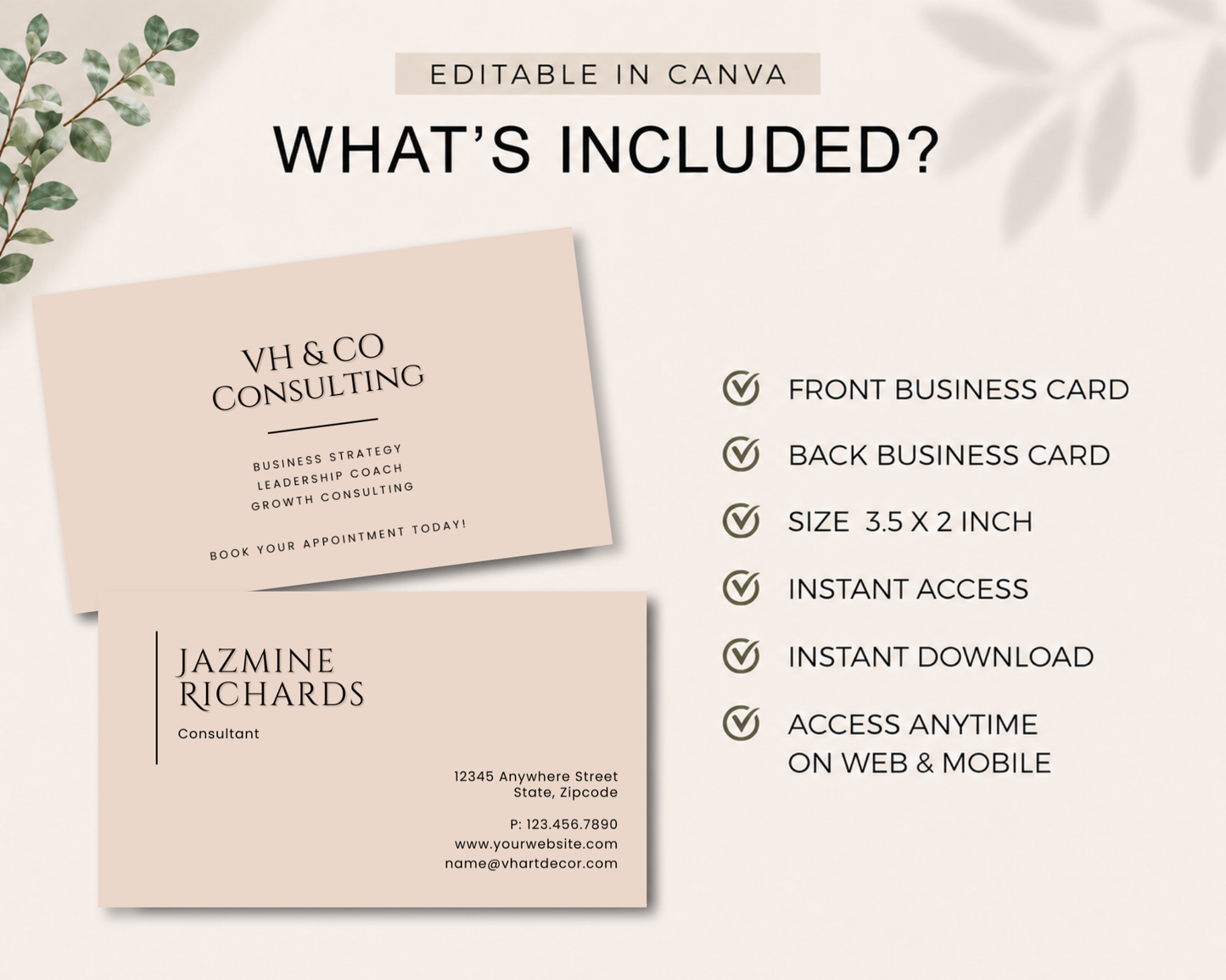 Consultant Business Card | Canva Template