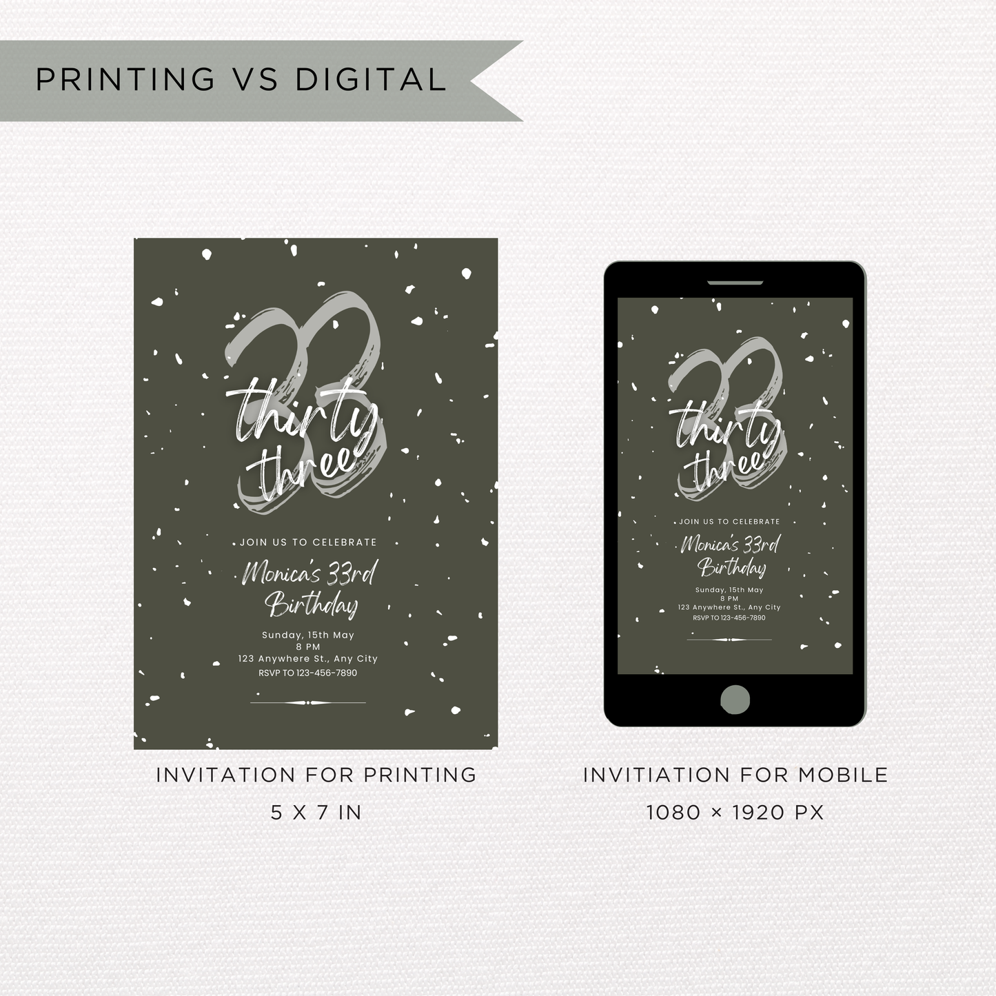 Confetti Birthday Invite  | Canva Template