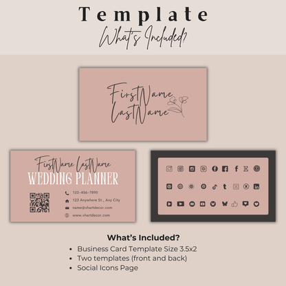 Wedding Planner Business Card | Canva Template