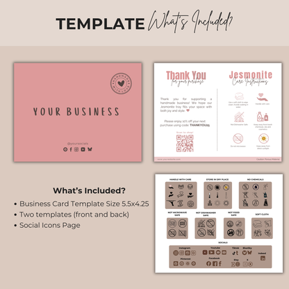 Jesmonite Care Card | Care Card Template | Jesmonite Instructions