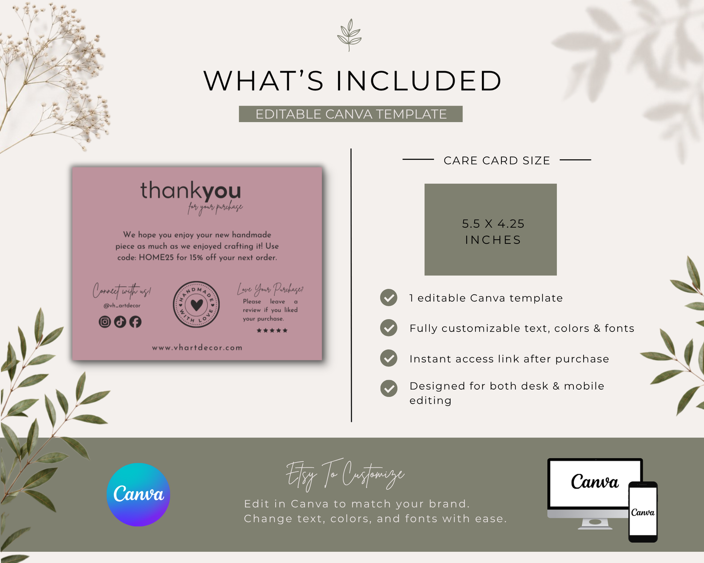 Small Business Thank You Card | Editable in Canva