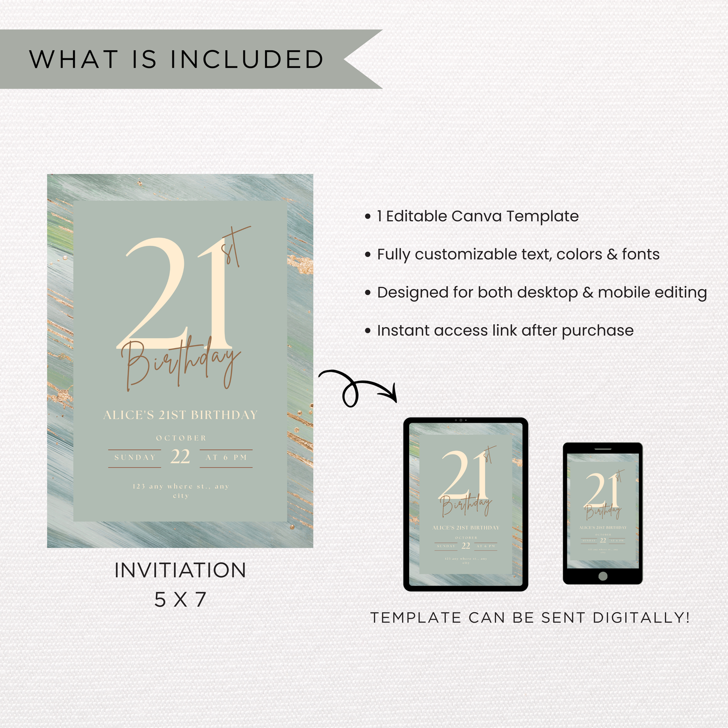 Green Birthday Invitation Template | Canva Template