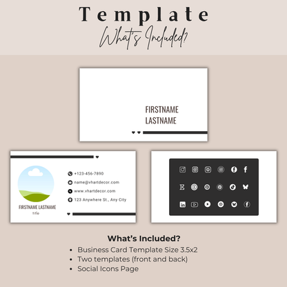 Modern Minimal Business Card Template | Editable Canva Business Card