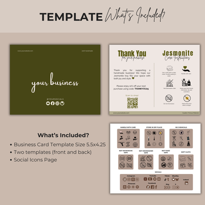 Jesmonite Care Card | Care Card Template | Jesmonite Instructions