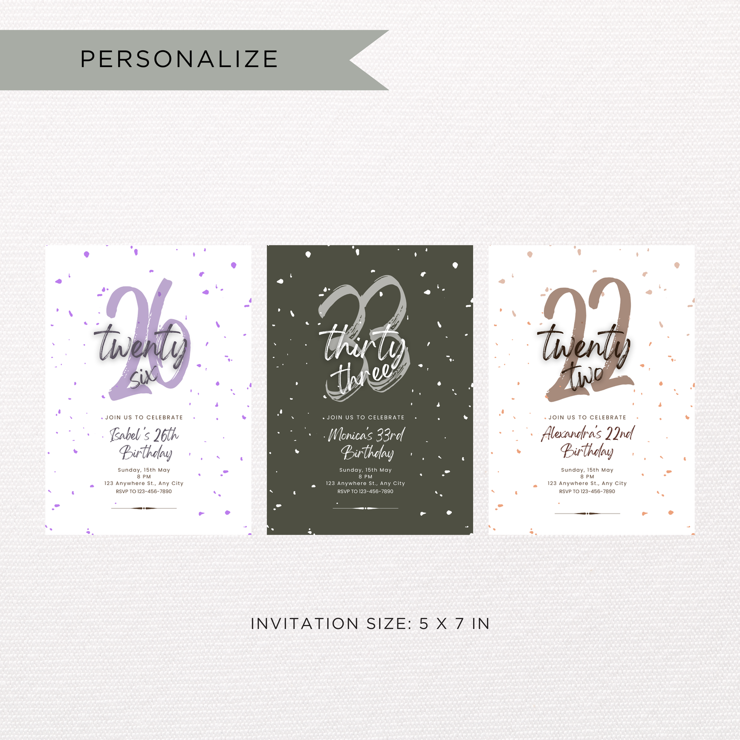 Confetti Birthday Invite  | Canva Template