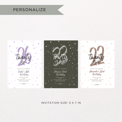 Confetti Birthday Invite  | Canva Template