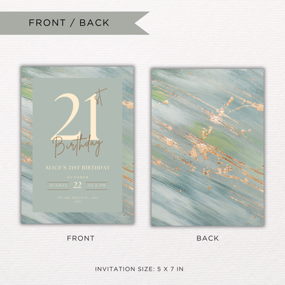 Green Birthday Invitation Template | Canva Template