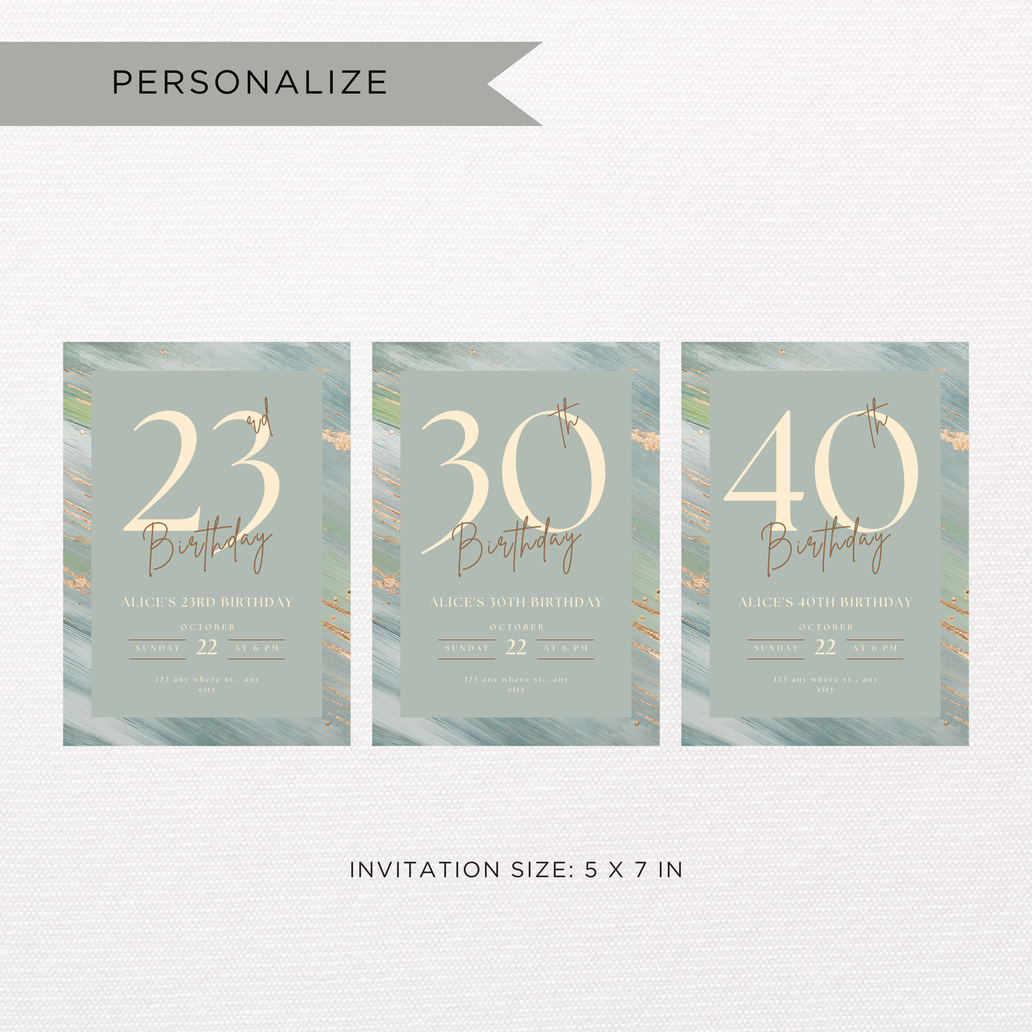 Green Birthday Invitation Template | Canva Template
