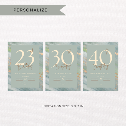 Green Birthday Invitation Template | Canva Template