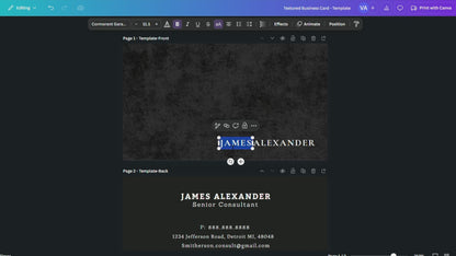 Editable Modern Business Card Template |  Canva Template