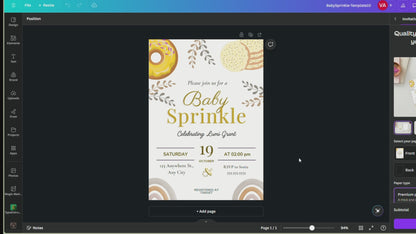 Baby Sprinkle Invitation Template | Canva