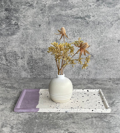 Flat Rectangle Tray | Purple & White