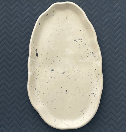 Oval Accent Tray | Tan with Black Terrazzo