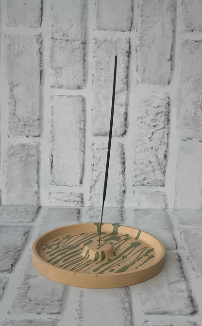 Incense Holder | Tan & Green