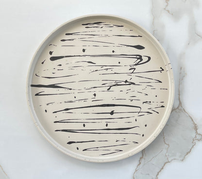 Large Circle Tray | Grey & Black