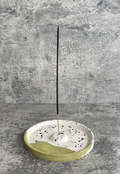 Incense Holder | Green w/ Black Terrazzo