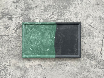 Flat Rectangle Tray | Black & Green