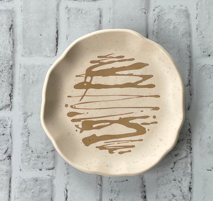 Round Accent Dish | Beige & Brown