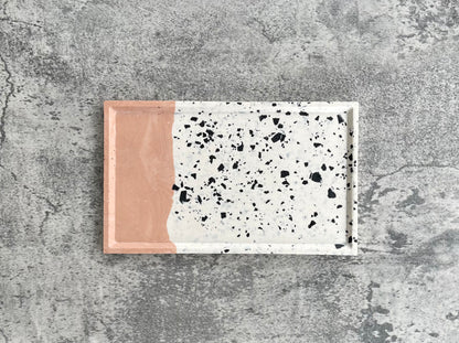 Flat Rectangle Tray | Pink, White, Black