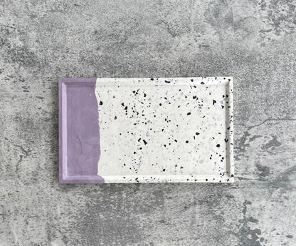 Flat Rectangle Tray | Purple & White