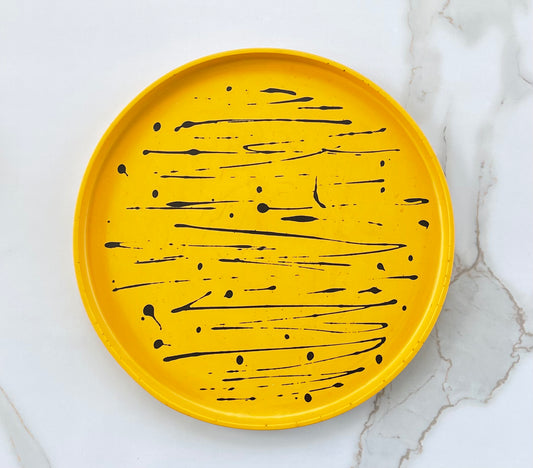 Large Circle Tray | Yellow & Black